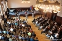 Europatag mit MdB Dr. Angela Merkel in der Aula des Hansa-Gymnasiums Stralsund.