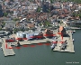 Hafeninsel mit Hansakai, rot gekennzeichnet der Bereich, der neu gestaltet wird