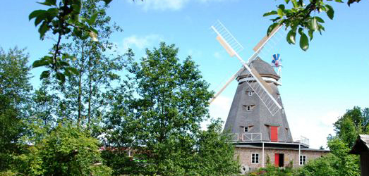 Die Mahnkesche Mühle im Zoo Stralsund.